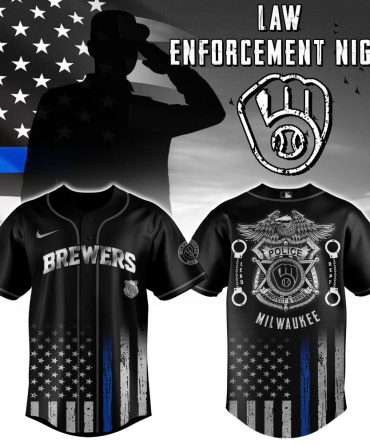 Milwaukee Brewers Mlb X Law Enforcement Night Edition Custom Baseball Jersey