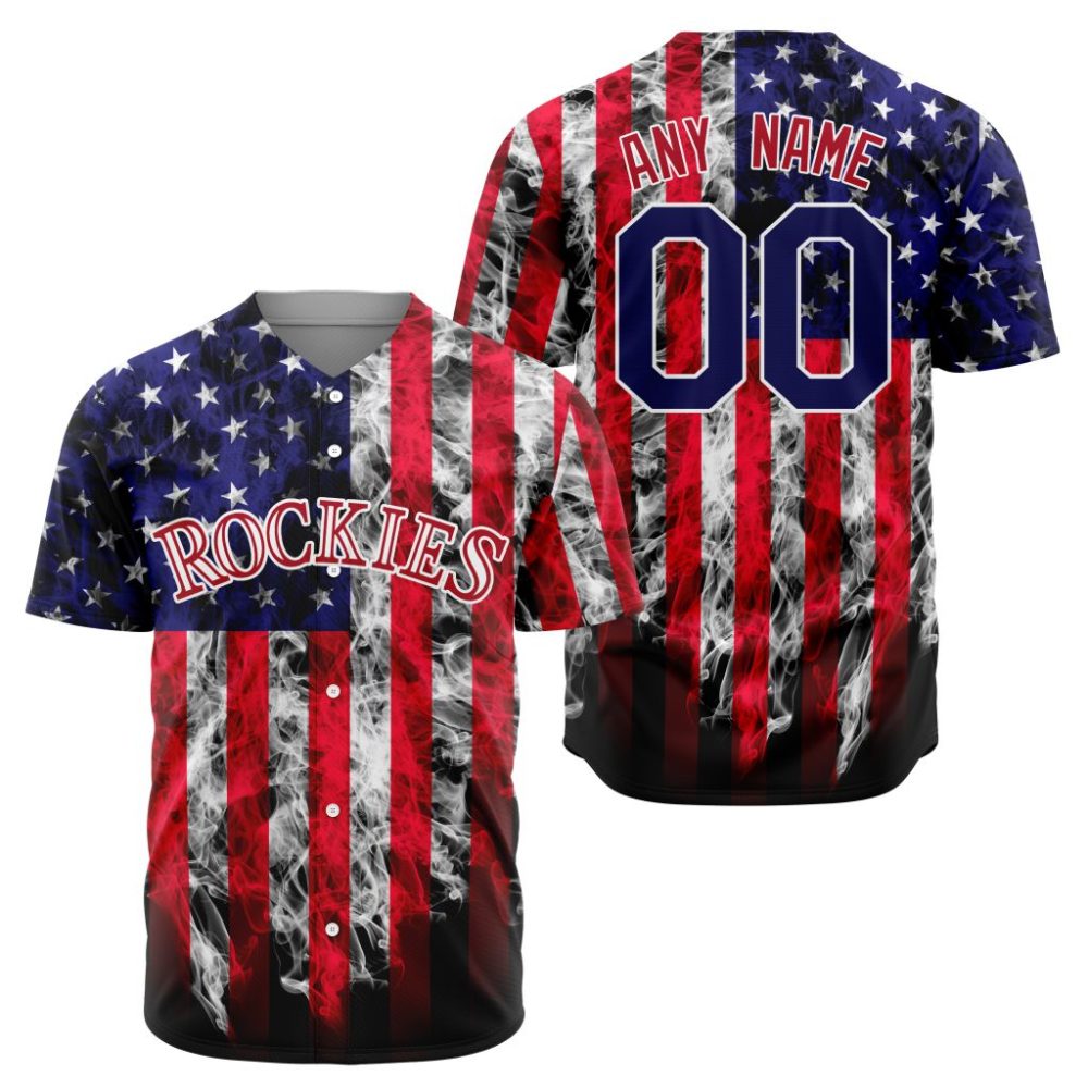 Mlb Colorado Rockies Special Independence Day 4Th Of July Design Custom Baseball Jersey