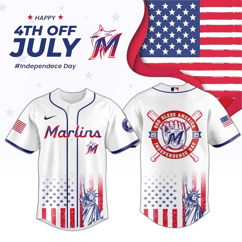 Mlb Miami Marlins Special Independence Day Custom Baseball Jersey