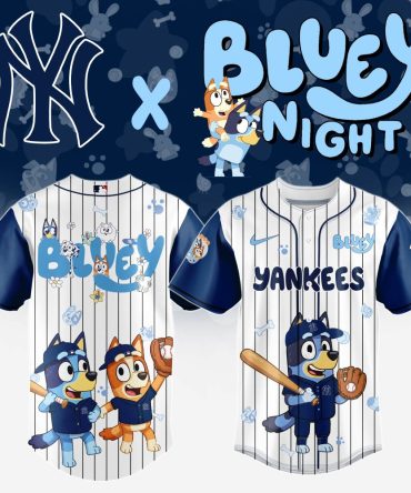 New York Yankees Mlb X Bluey And Bingo Special Edition Custom Baseball Jersey