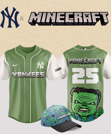 New York Yankees Mlb X Minecraft Movie Custom Baseball Jersey