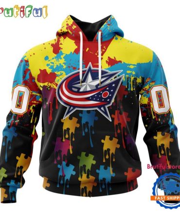 Nhl Columbus Blue Jackets Special Autism Awareness Custom Hoodie, Sweatshirt, Tshirt