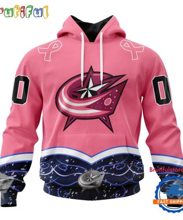 Nhl Columbus Blue Jackets Specialized Hockey Fights Cancer Hoodie