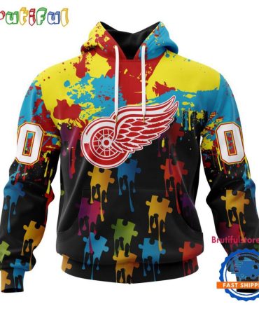 Nhl Detroit Red Wings Special Autism Awareness Custom Hoodie, Sweatshirt, Tshirt