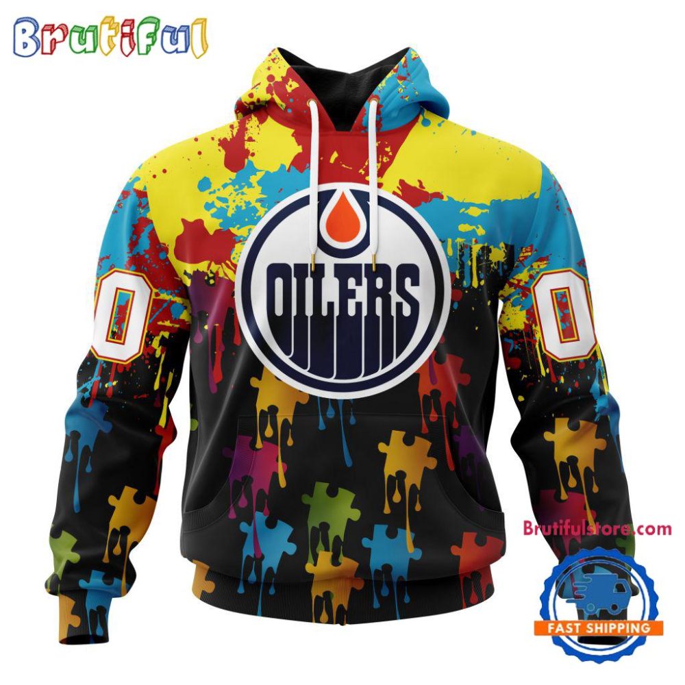 Nhl Edmonton Oilers Special Autism Awareness Custom Hoodie, Sweatshirt, Tshirt