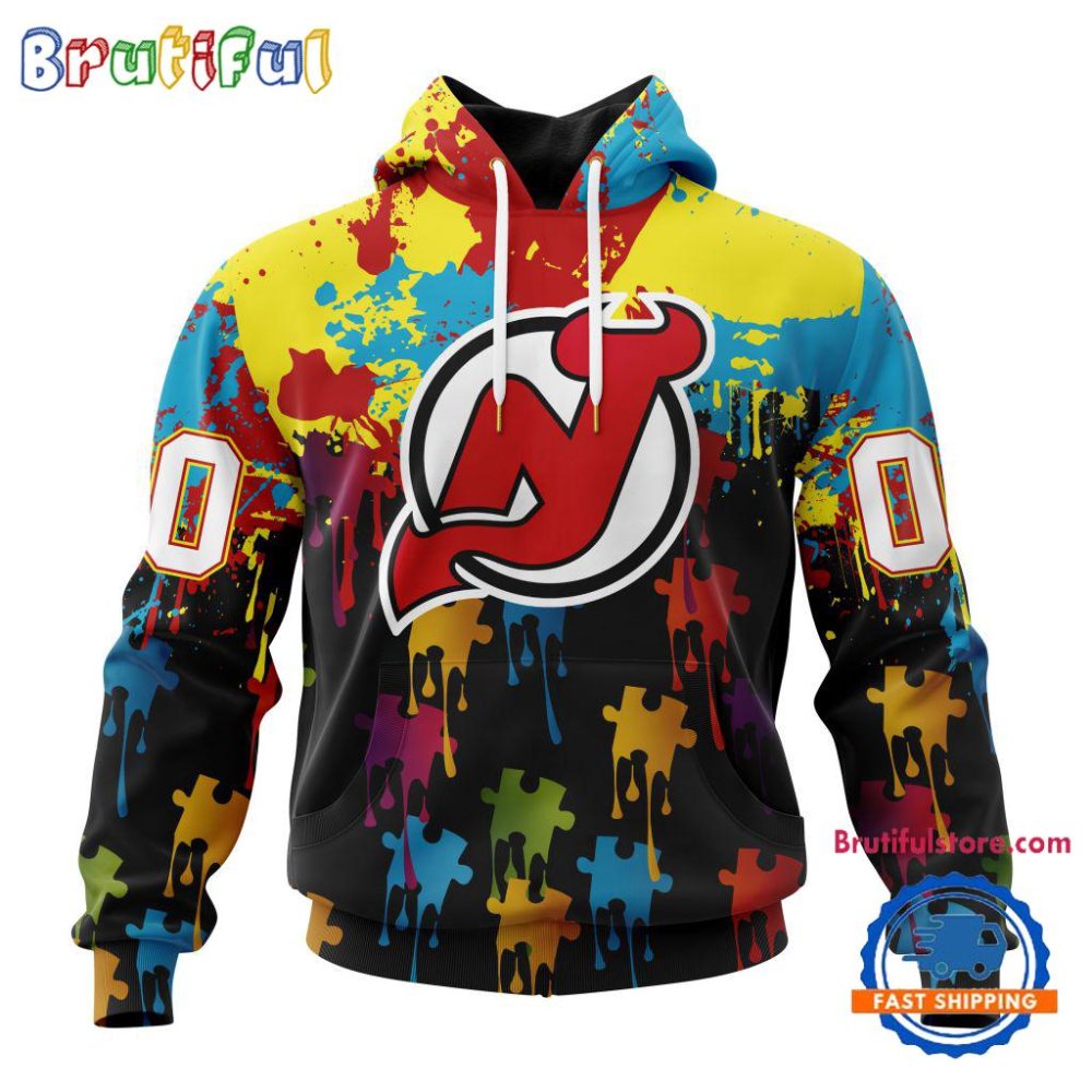 Nhl New Jersey Devils Special Autism Awareness Custom Hoodie, Sweatshirt, Tshirt
