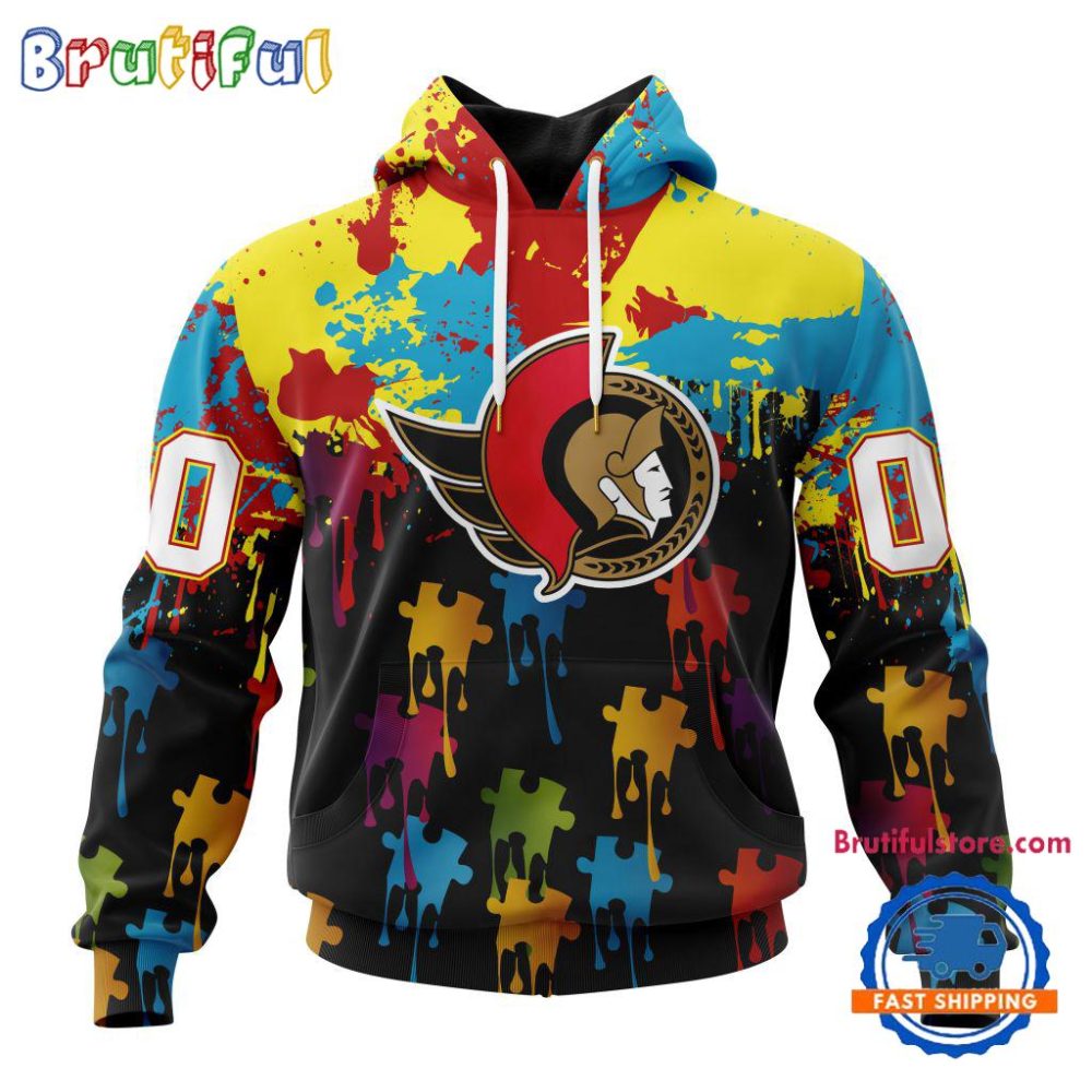 Nhl Ottawa Senators Special Autism Awareness Custom Hoodie, Sweatshirt, Tshirt