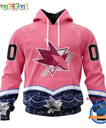 Nhl San Jose Sharks Specialized Hockey Fights Cancer Hoodie