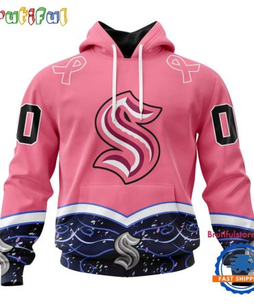 Nhl Seattle Kraken Specialized Hockey Fights Cancer Hoodie