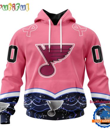 Nhl St. Louis Blues Specialized Hockey Fights Cancer Hoodie