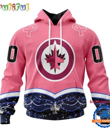 Nhl Winnipeg Jets Specialized Hockey Fights Cancer Hoodie