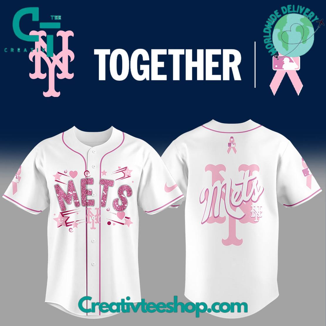New York Mets Cancer Awareness Month Together Baseball Jersey