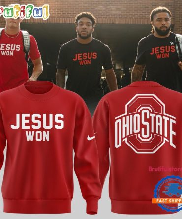 Ohio State Football Jesus Won 2024 Red Sweatshirt