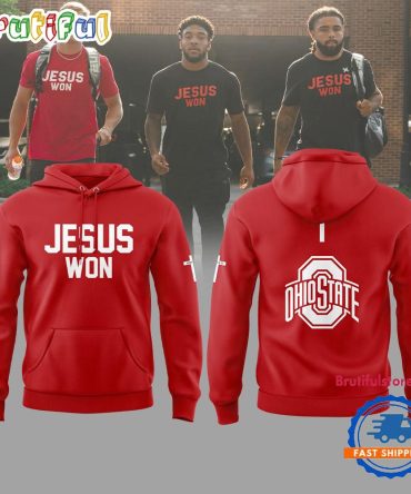 Ohio State Football Jesus Won All Over Print Hoodie