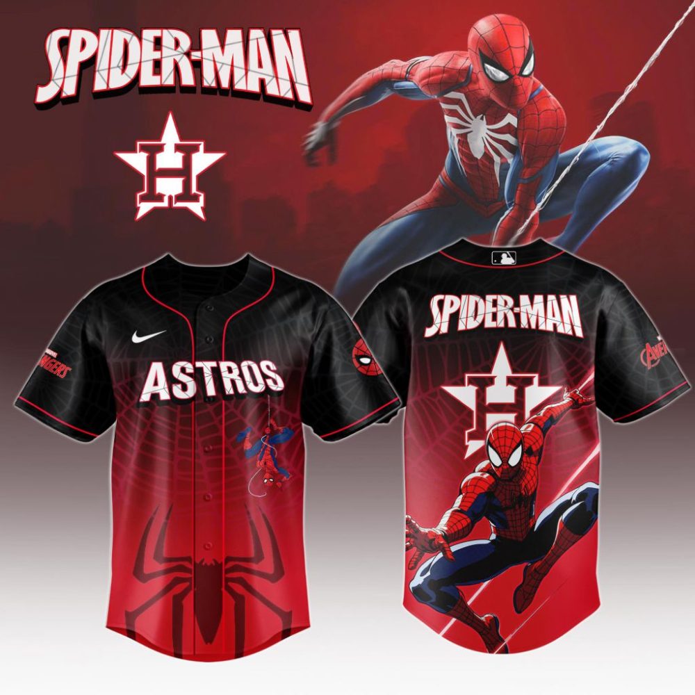 Premium Mlb Houston Astros X Spider-Man Custom Baseball Jersey