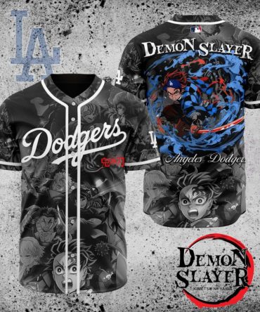 Premium Mlb Los Angeles Dodgers X Demon Slayer Custom Baseball Jersey