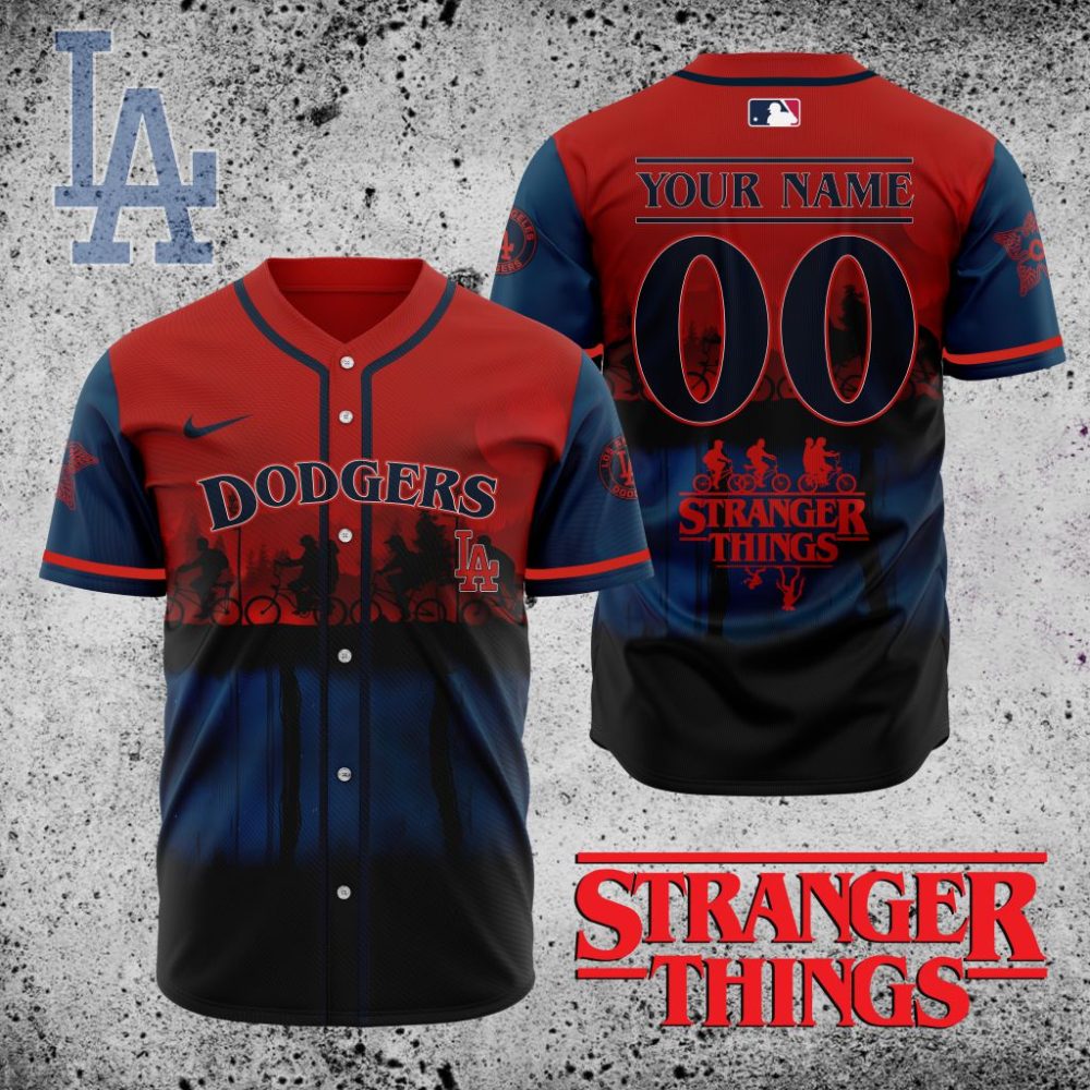 Premium Mlb Los Angeles Dodgers X Stranger Things Custom Baseball Jersey