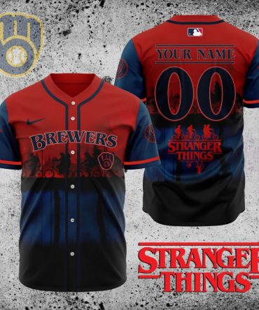 Premium Mlb Milwaukee Brewers X Stranger Things Custom Baseball Jersey
