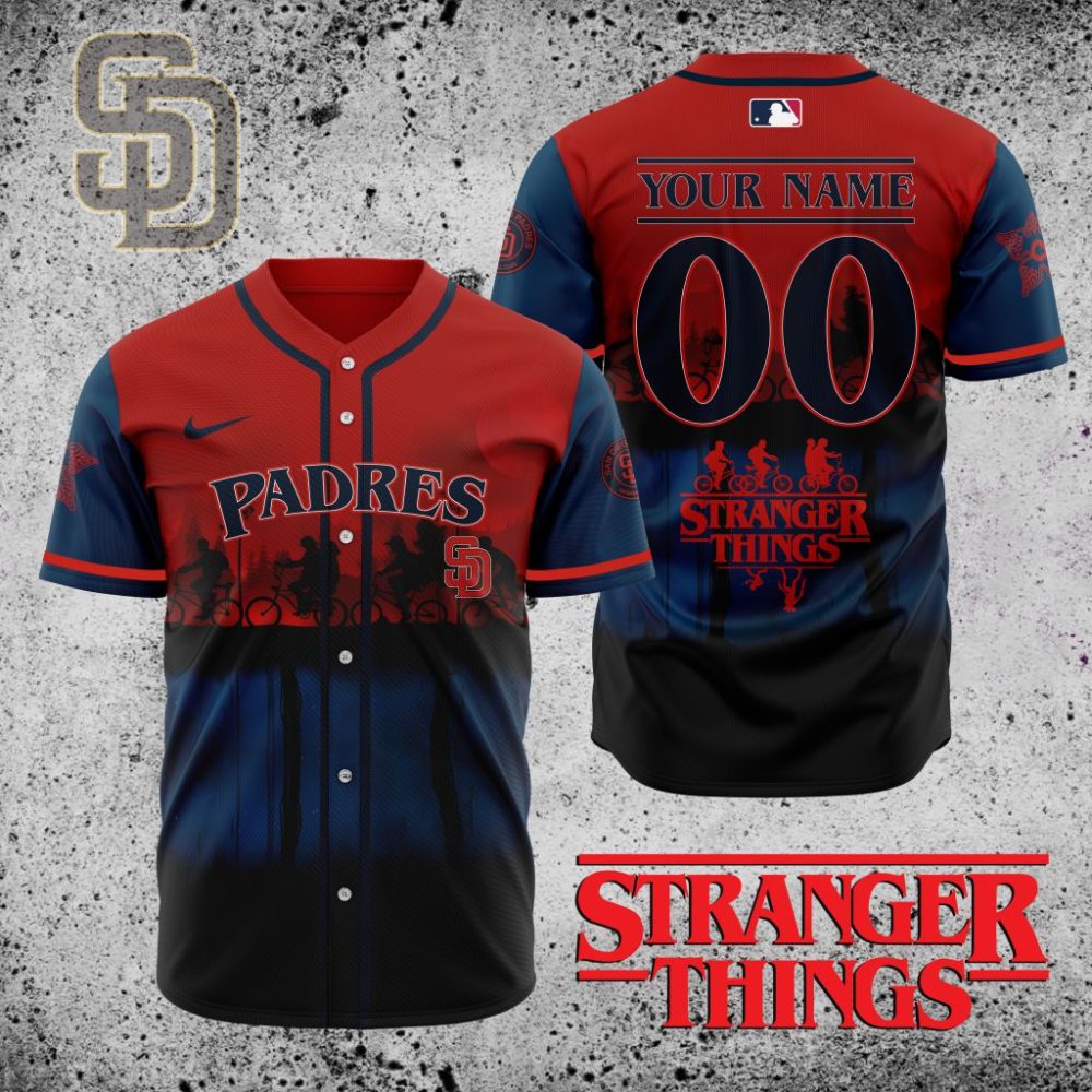 Premium Mlb San Diego Padres X Stranger Things Custom Baseball Jersey