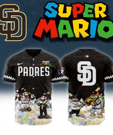 Premium Mlb San Diego Padres X Super Mario Custom Baseball Jersey