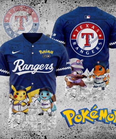 Premium Mlb Texas Rangers X Pokemon Custom Baseball Jersey