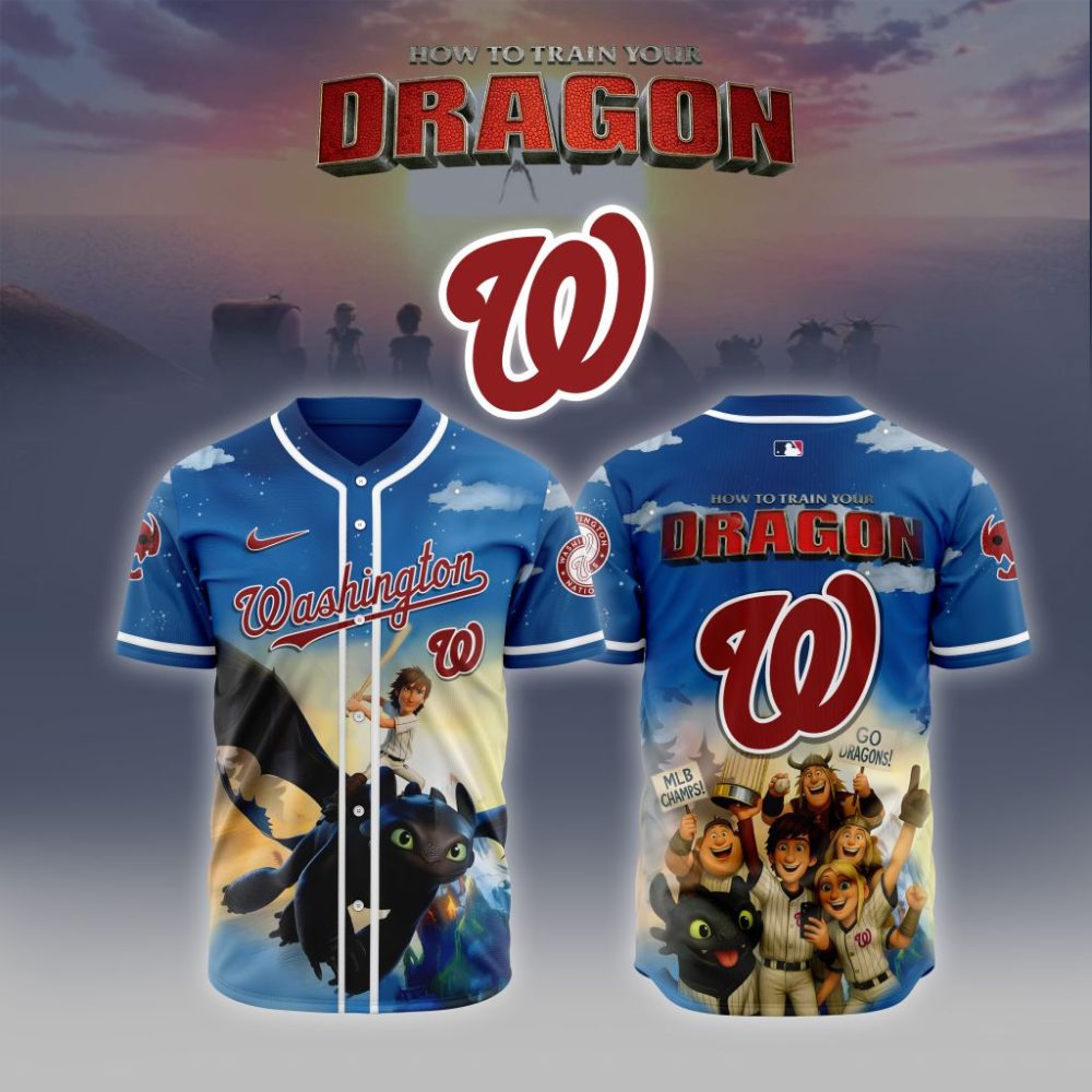 Premium Mlb Washington Nationals X How To Train Your Dragon Custom Baseball Jersey