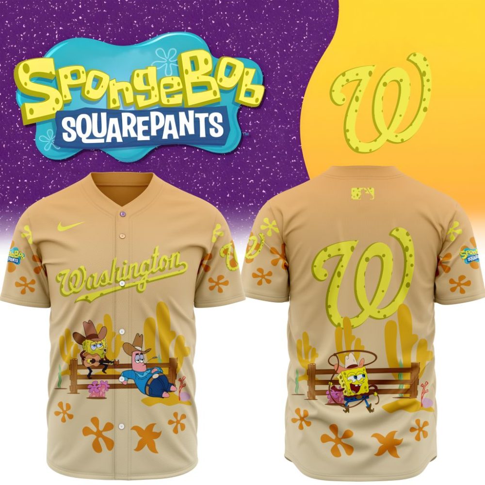 Premium Mlb Washington Nationals X Spongebob Squarepants Special Custom Baseball Jersey