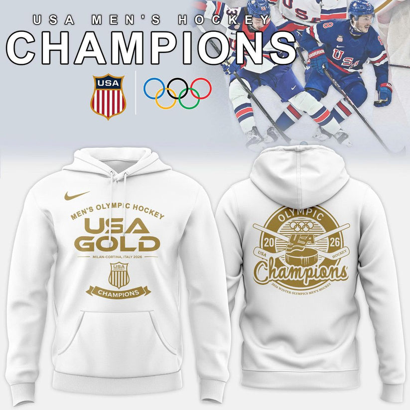 Usa Men’S Ice Hockey Team Olympic 2026 Champions Hoodie