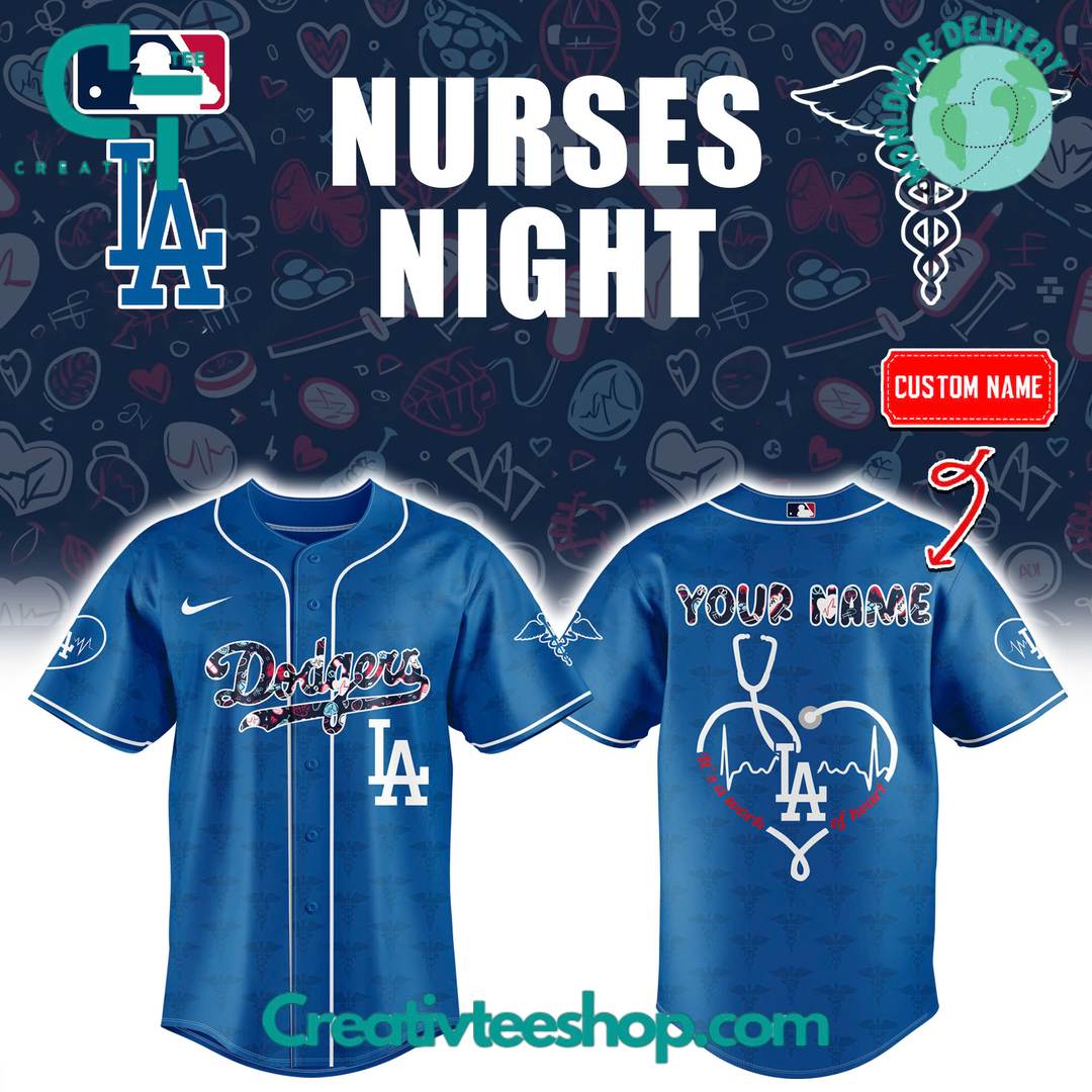 Los Angeles Dodgers X Nurses Night Personalized Baseball Jersey