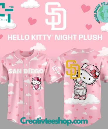 San Diego Padres X Hello Kitty Night Plush Pink Baseball Jersey