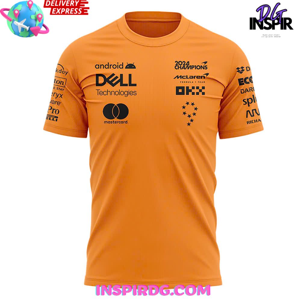 Mclaren Formula F1 Constructors Champions 2024 Orange T-Shirt - Image 2