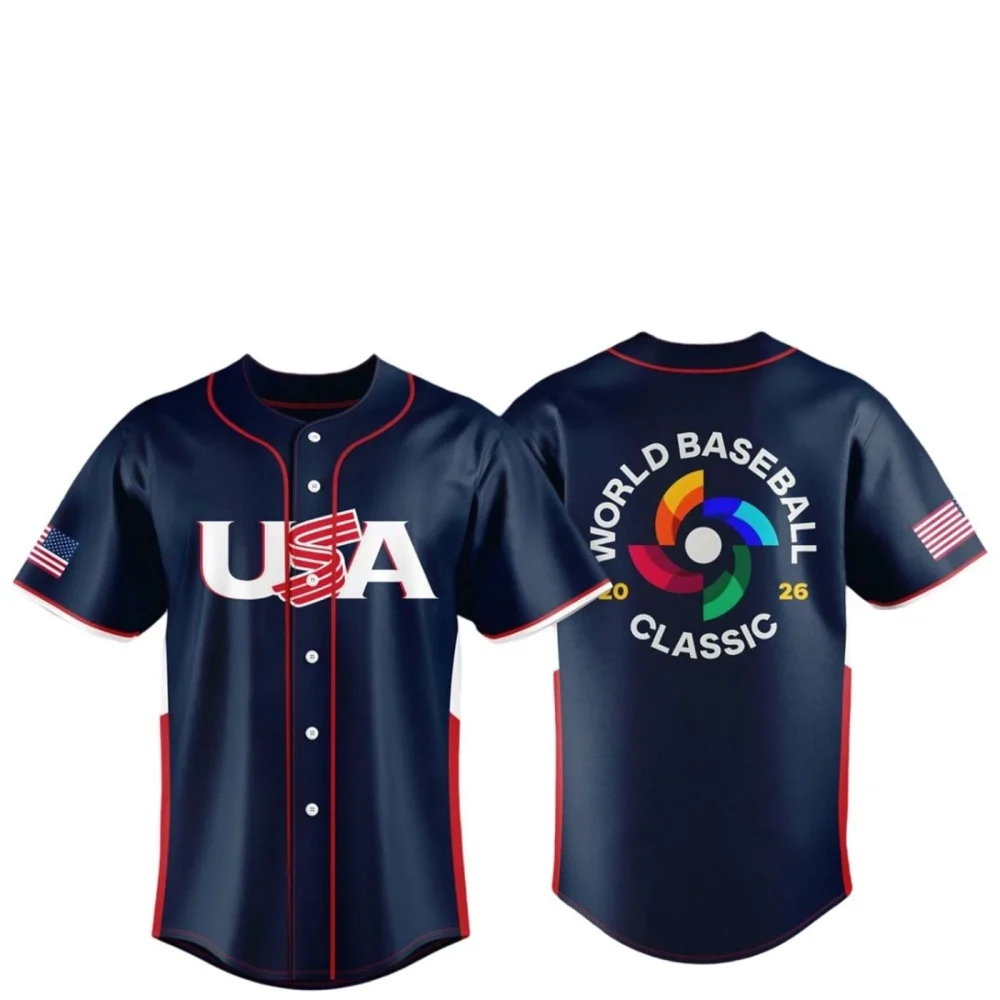 United States Team 2026 World Baseball Classic Jersey Print Multicolor