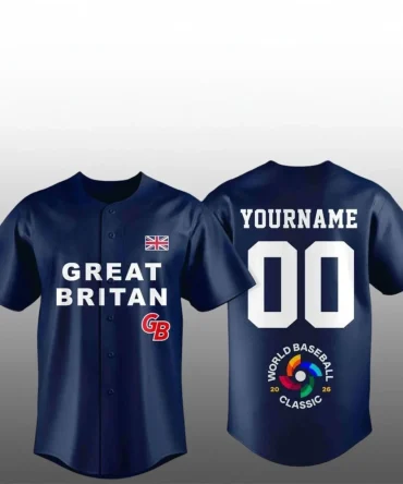 Custom Great Britain Baseball 2026 World Baseball Classic Jersey Print Fan Gear