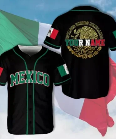 Personalization Mexico Mexican Eagle 3D Baseball Jersey Shirt All Over Print
