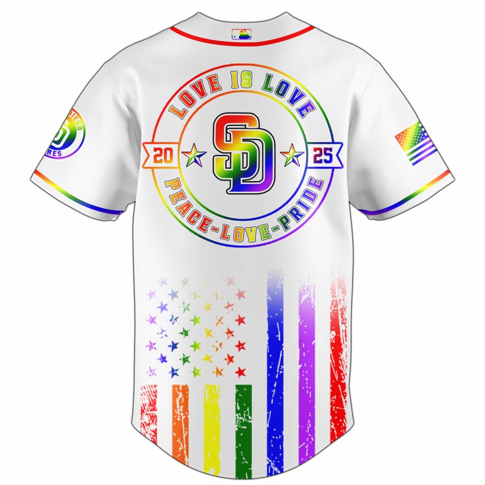 San Diego Padres Mlb X Happy Pride Month Limited Edition Custom Baseball Jersey - Image 3