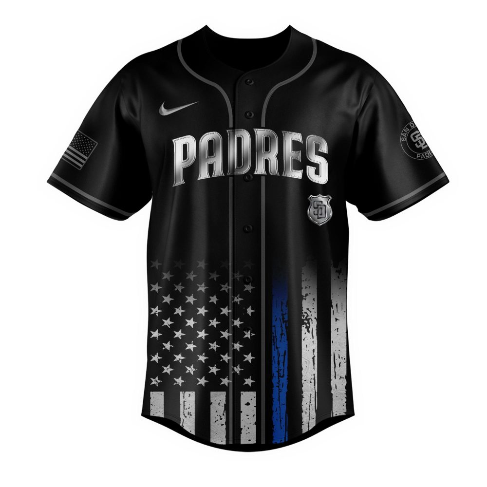 San Diego Padres Mlb X Law Enforcement Night Edition Custom Baseball Jersey - Image 2
