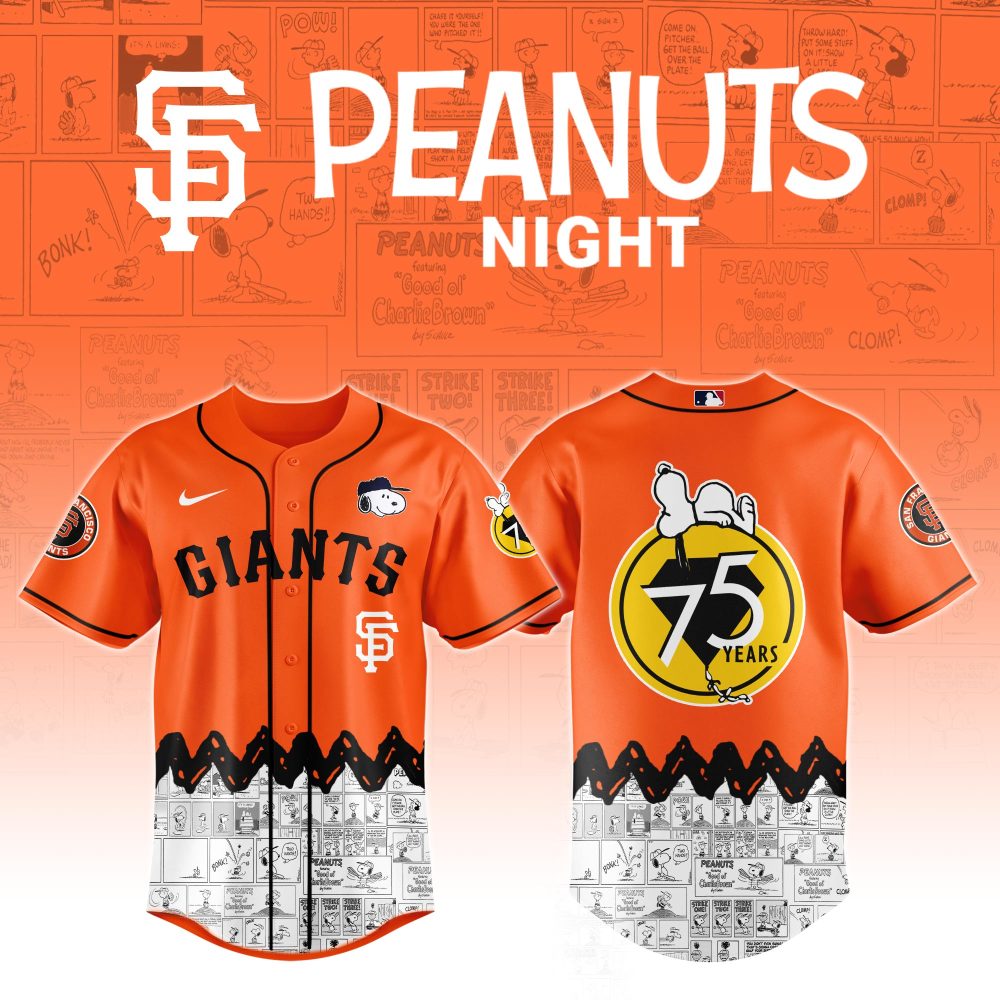 San Francisco Giants X Peanuts Night Custom Baseball Jersey
