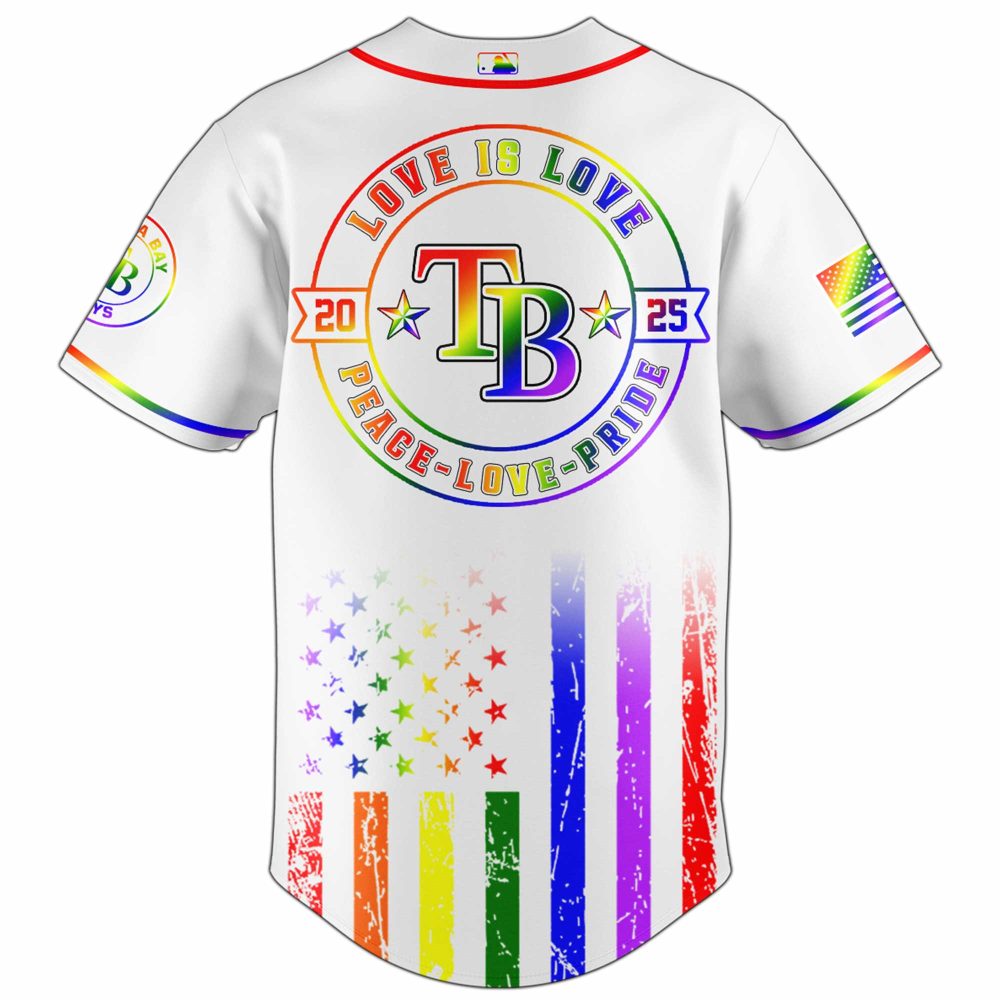 Tampa Bay Rays Mlb X Happy Pride Month Limited Edition Custom Baseball Jersey - Image 3