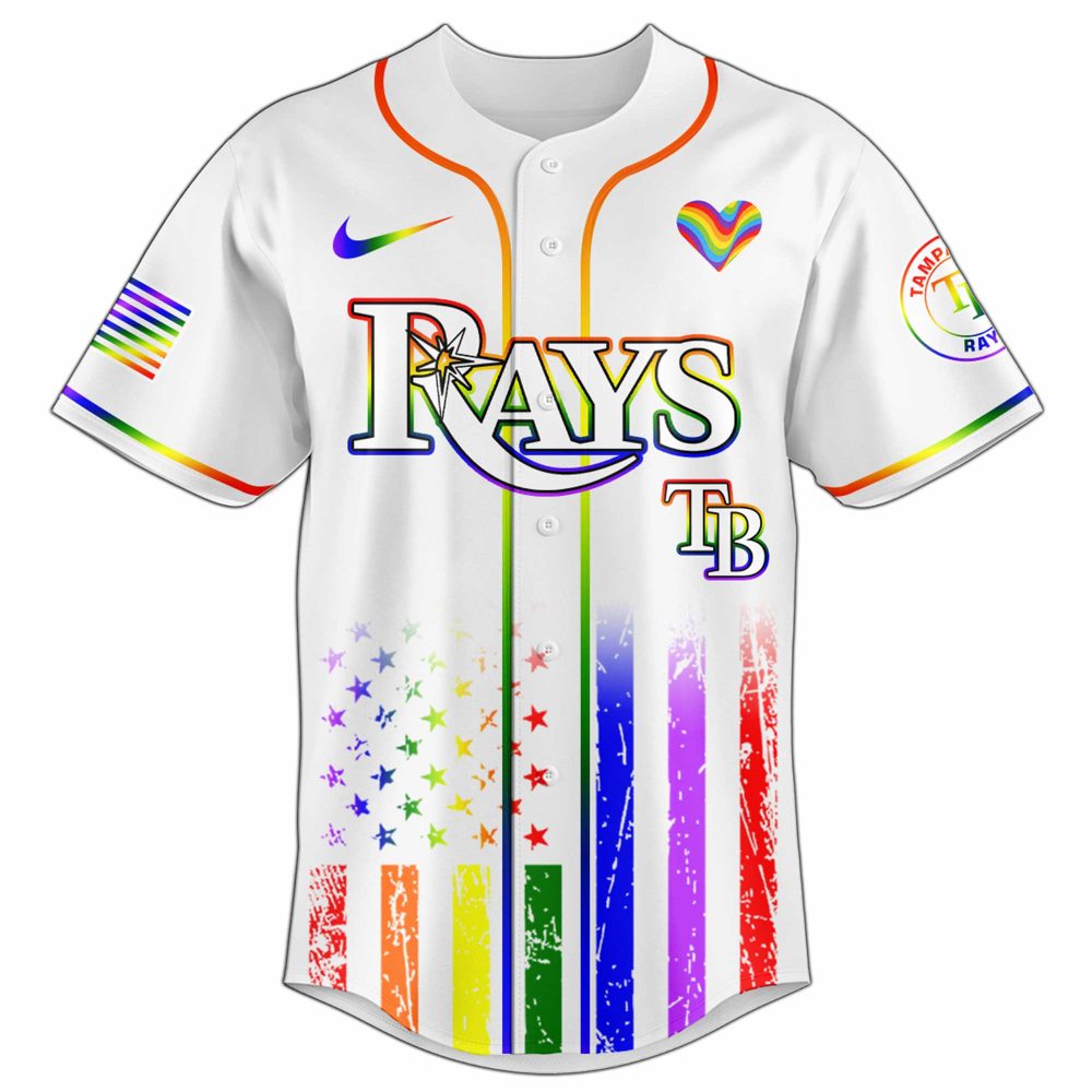 Tampa Bay Rays Mlb X Happy Pride Month Limited Edition Custom Baseball Jersey - Image 2