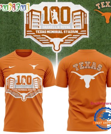 Texas Longhorns Football Celebrating 100 Years Of Darrell K Royal-Texas Memorial Stadium T Shirt
