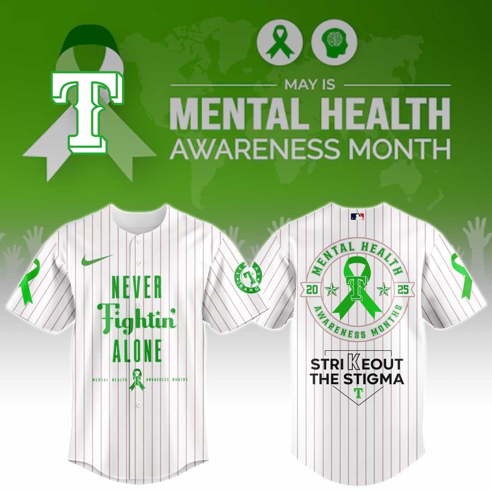 Texas Rangers Special Mental Health Awareness Week Limited Edition Custom Baseball Jersey