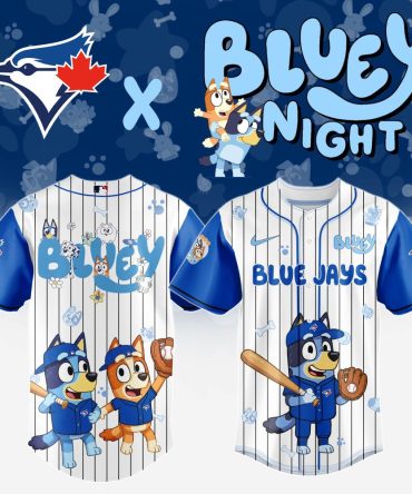 Toronto Blue Jays Mlb X Bluey And Bingo Special Edition Custom Baseball Jersey