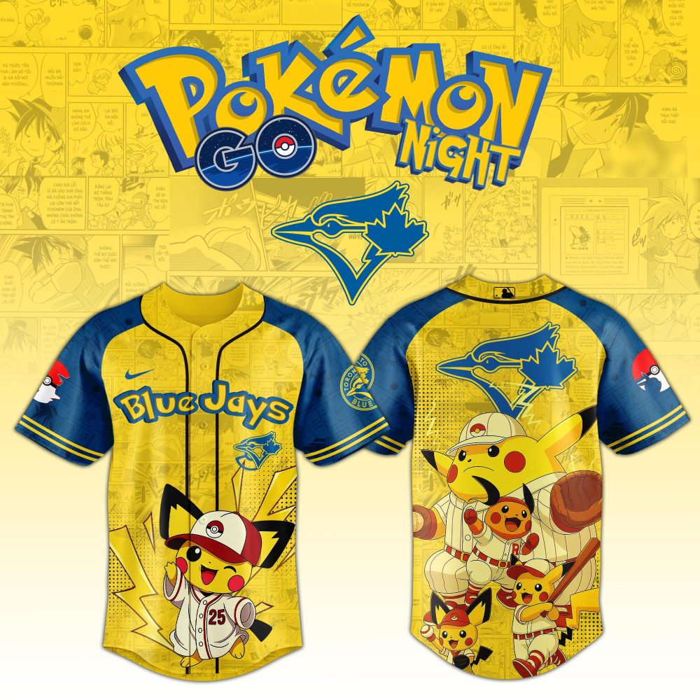 Toronto Blue Jays Mlb X Pokemon Pikachu Family Custom Baseball Jersey