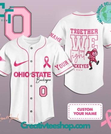 Ohio State Buckeyes Breast Cancer Together We Fight Baseball Jersey