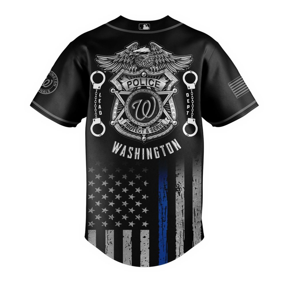 Washington Nationals Mlb X Law Enforcement Night Edition Custom Baseball Jersey - Image 3