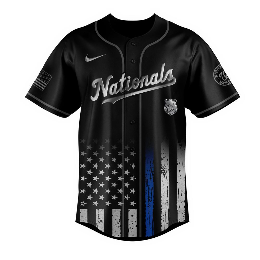 Washington Nationals Mlb X Law Enforcement Night Edition Custom Baseball Jersey - Image 2