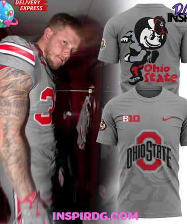 Ohio State Buckeyes Big 10 Game 2024 Gray T-Shirt