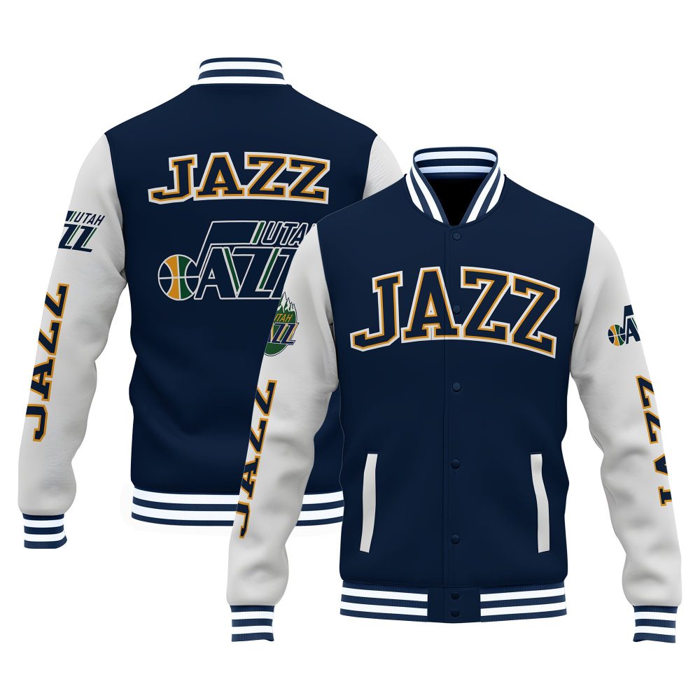 Utah Jazz Special Design 3D Unisex Varsity Jacket V1