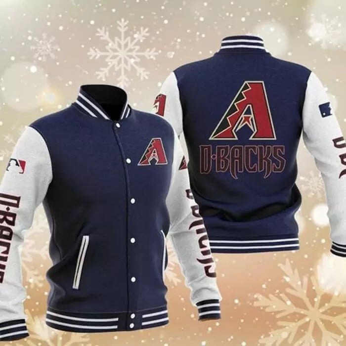Mlb Arizona Diamondbacks Navy Blue White 3D Unisex Varsity Jacket