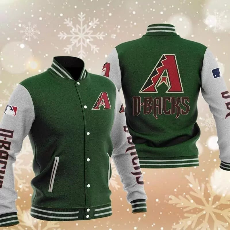 Mlb Arizona Diamondbacks Green Gray 3D Unisex Varsity Jacket